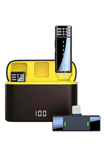 Yelajoy Wireless lavalier microphone,2.4G transmission,noise reduction,with charging box,for ios devices