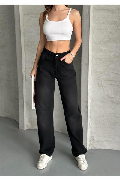FERZOLAİO Black Jean with Back Belt