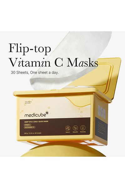 Medicube MediCube Deep Vita C Daily Rapid Mask to Reduce the Appearance of Dark Spots and Freckles - 350g - 30 Sheets