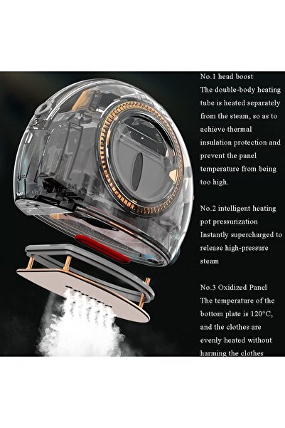 Yelajoy Handheld Steam Iron, Portable, Wet and Dry, Fast Heating, Wrinkle Removal, Suitable for Home Travel