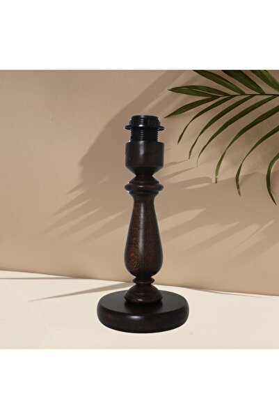 Dekovien Koyu Ceviz Ahşap Abajur Ayak Vintage Model AYK001245