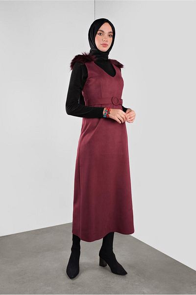 Alvina Suede with Shoulder Fur Detail 41119