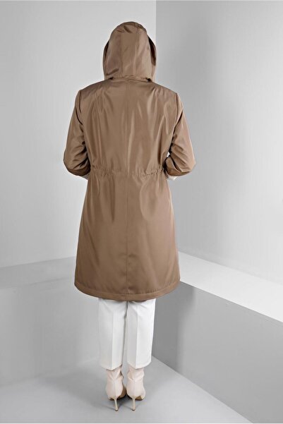 Alvina OMUZLARI VATKALI KAPÜŞONLU TRENCKOT 10696