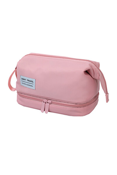 ETG حقيبة غسيل مستحضرات التجميل المحمولة ذات الطبقة المزدوجة بسعة كبيرة