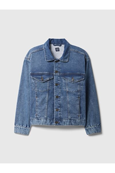 GAP Erkek Çocuk Lacivert SuperSoft Icon Denim Oversize Ceket