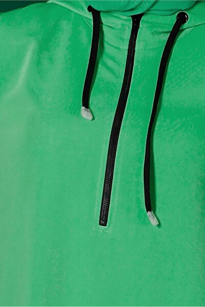 Alvina 43303 Model Hooded Zippered Tracksuit Tunic