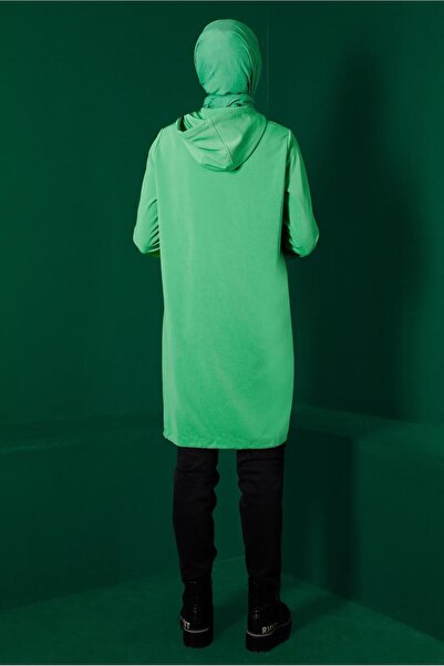 Alvina 43303 Model Hooded Zippered Tracksuit Tunic