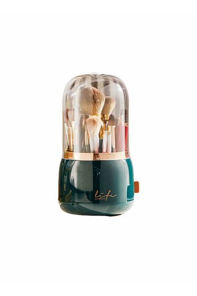 ETG Makeup Brush Holder Organizer with Lid, Rotating Dustproof Make Up Brushes Container