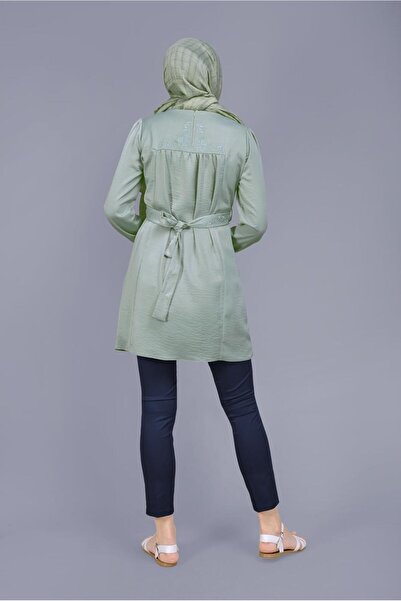 Alvina Back Embroidered and Belted Tunic - 41601