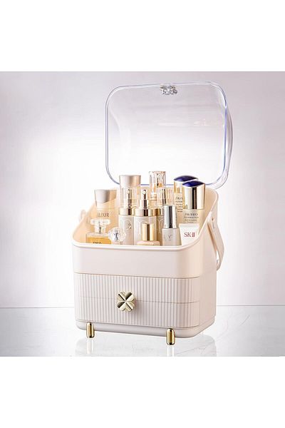 ETG 3 Tiers Makeup Organizer Holder Cosmetic Storage Box with Dust Free Cover