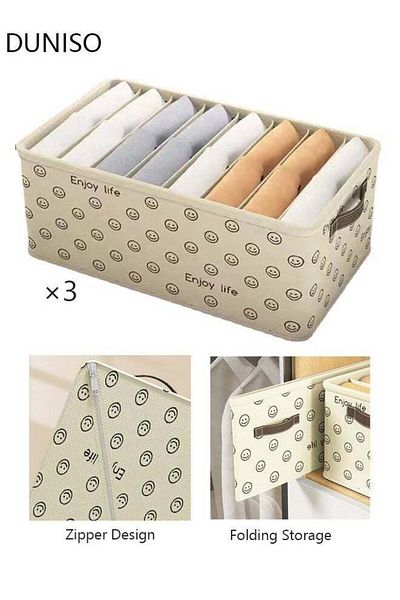 Generic DUNISO 3 Pieces Foldable Closet Storage Organizer
