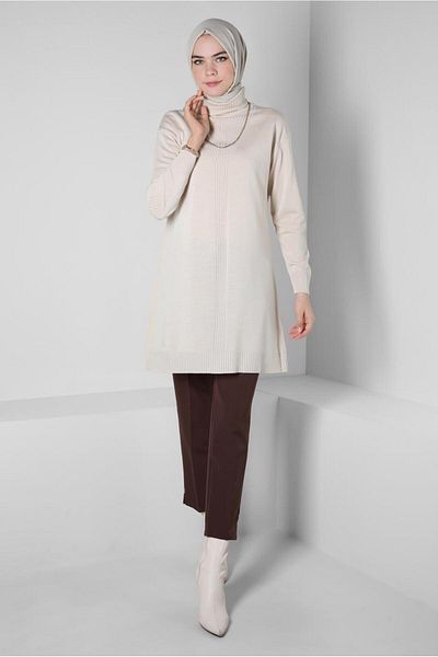 Alvina THROAT COLLAR KNIT TUNIC 44014