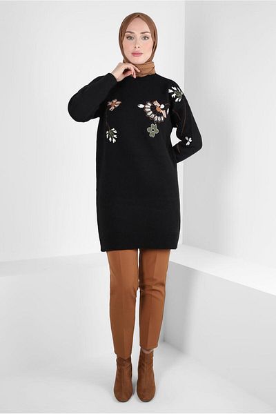 Alvina EMBROIDERY DETAILED KNIT TUNIC 44117