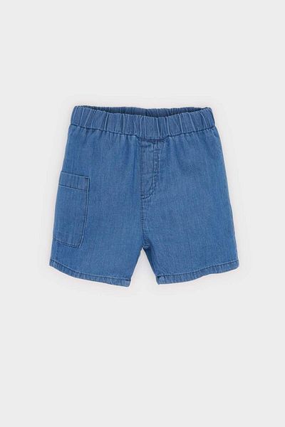DeFacto 2-teiliges Set für Babys, Jungen, Hemden mit Dinosauriermuster, kurze Jeansshorts mit elastischem Bund, unten E8174a525sm
