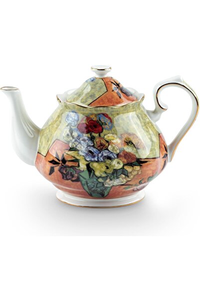 AOTELIDA إبريق شاي بورسلين عتيق، بورسلين عظمي، مع غطاء، فلتر