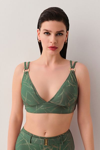 SUWEN Triangle Bikini Top with Glace Accessories