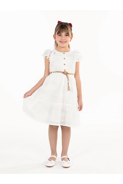 Civil Girls Civil Gilrs Girl Dress 6-9 Years Ecru