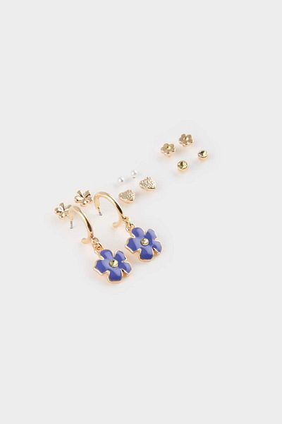 DeFacto Women's 5-Piece Floral Earrings E8050Axns
