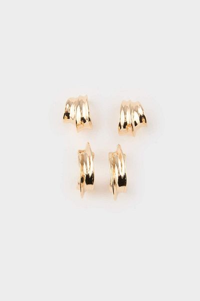 DeFacto Women's 2-Piece Gold Earrings E9086Axns