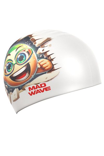 Mad Wave Șapcă din silicon pentru adulți Smile HQ, albă