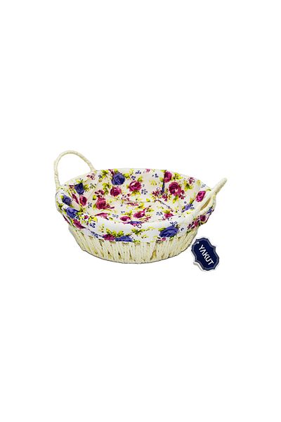 Oneol Yayınevi Round Colorful Woven Woven Bread Basket (4767) - 1Ol1888-2356