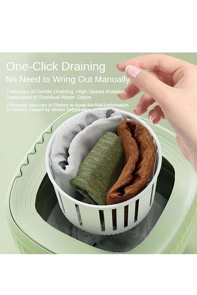 COOYA Foldable mini washing machine,6L large capacity,portable,easy to clean,suitable for travel,yellow