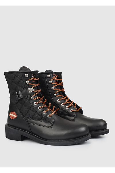 Harley Davidson Μαύρα Ανδρικά Δερμάτινα Μποτάκια - New Worker 025m 100031