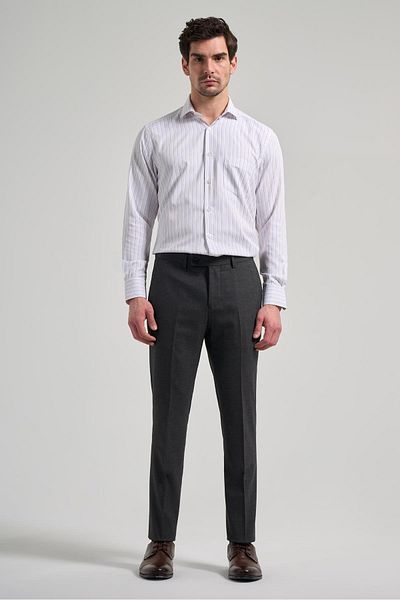 İmza Black Flexible Slim Fit Classic Trousers with Side Pockets 1003250160