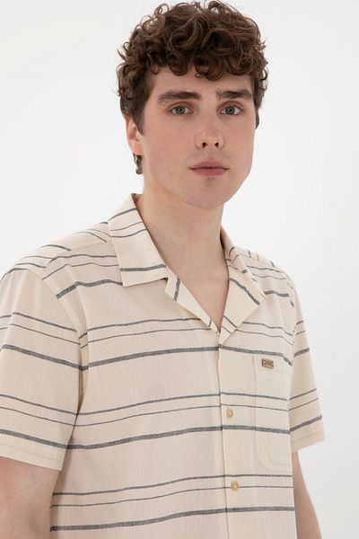 U.S. Polo Assn. Men's Cream Short Sleeve Shirt 50299917 -Vr071