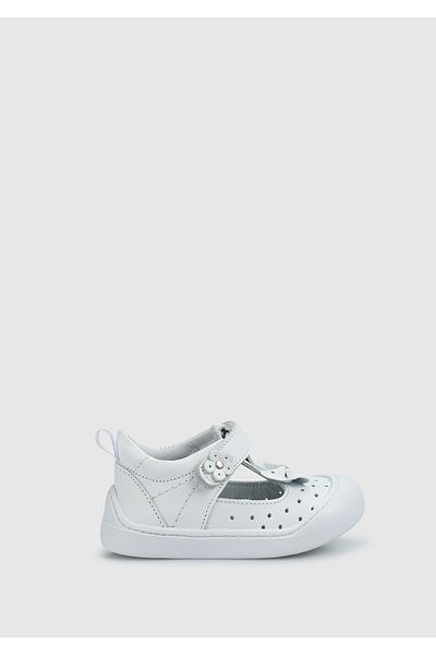 Kiddo White Leather Shoes for Girls