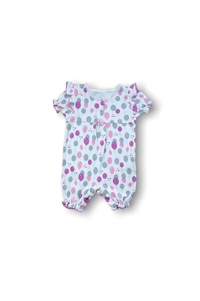 Shop58 Ecru Baby Girl Jumpsuit - Cemre Flying Balloon Printed, Short Sleeve