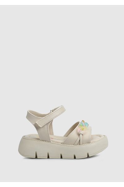 Kiddo Girl's Cream Flat Sandals
