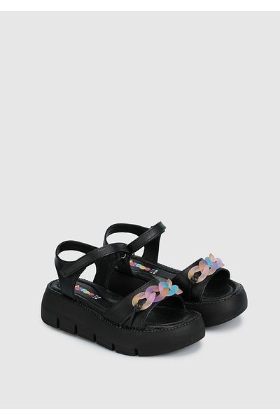 Kiddo Girl's Black Flat Sandals