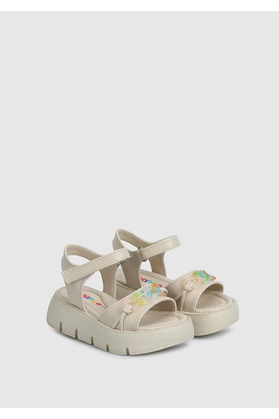 Kiddo Girl's Cream Flat Sandals