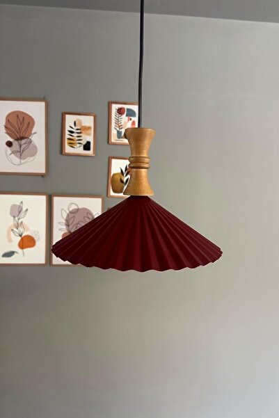 Bamyum Avilla Vişne Çürüğü Tekli Metal Avize Ahşap Piyon Başlık Rustik Cafe Mutfak Modern Sarkıt Aydınlatma