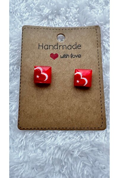 TRİA TASARIM Türk Bayraklı Küpe