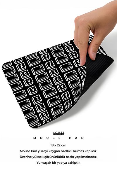House Gorgeous لوحة ماوس مطبوعة مقاس 18 × 22 سم من Command C+V بتصميم macOS