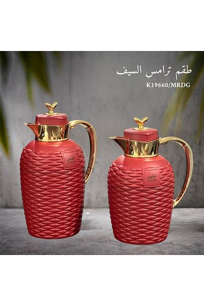 ALSAIF Evelyn Red Gilded Sword Thermos Set