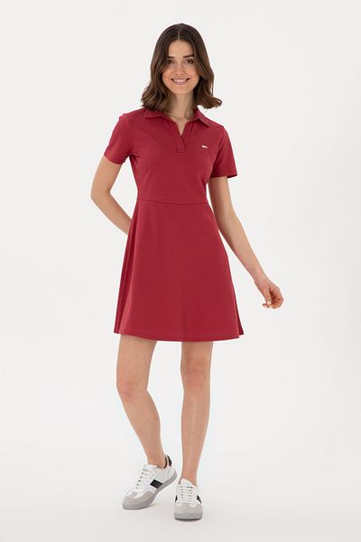 U.S. Polo Assn. Women's Cherry Polo Neck Mini Length Knitted Dress 50305854-Vr223