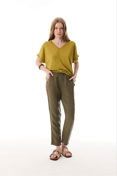 Mudo Carrot Cut Linen Pants