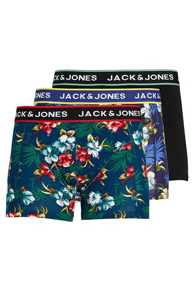 Jack & Jones Πακέτο 3 ίσιων μπόξερ με σχέδια