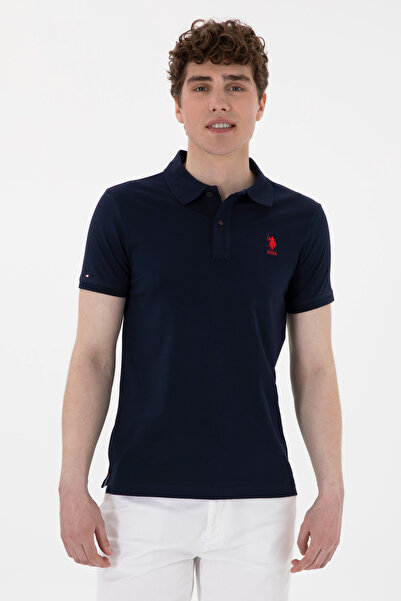 U.S. Polo Assn. Men's Slim Fit Polo Neck Navy Blue Basic T-Shirt 50298011-Vr033