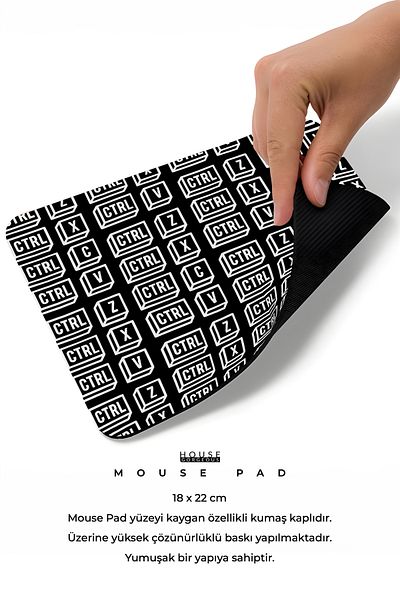 House Gorgeous لوحة ماوس مطبوعة مقاس 18 × 22 سم بتصميم Windows CTRL C+V