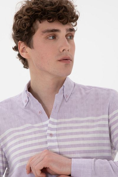U.S. Polo Assn. Men's Lilac Long Sleeve Shirt 50300013 -Vr034