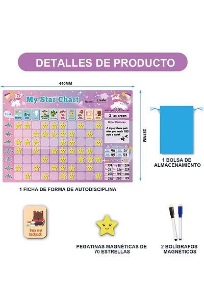 COOYA Kids Magnetic Reward Chart,Daily Routine Responsibility Training,Dry Erasable,for Wall/Refrigerator