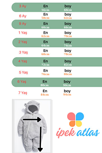 ipek atlas Kız Erkek Bebek Ve Çocuk Kapüşonlu Peluş Astronot Tulum