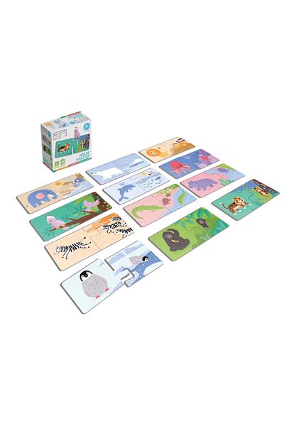 Kuki Joc Puzzle Duo cu Animale, KuKiKuk Efko, 12 perechi, 24 piese mari, varsta 2-5 ani