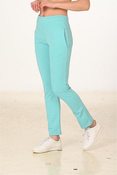 TRENDHİLL Γυναικείο Φούτερ Cotton Slim Fit Turquoise 5444-T