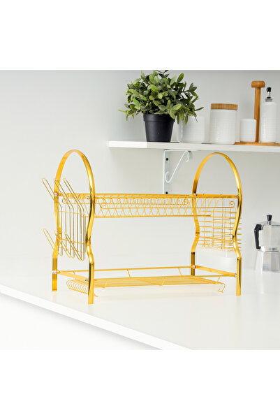 ABAREEK Dish Drying Basket (2 Shelves) Gold