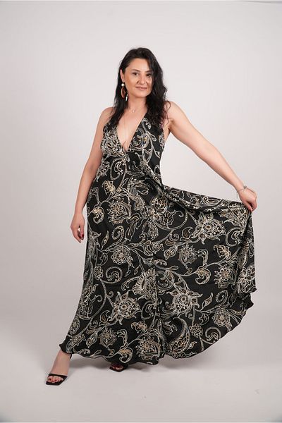LaraLisa Collection Backless V-Neck Strap Glitter Women's Summer Dress